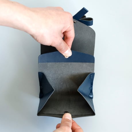 [sou series] リボン ショートウォレット #ネイビー/ ribbon short wallet #navy
