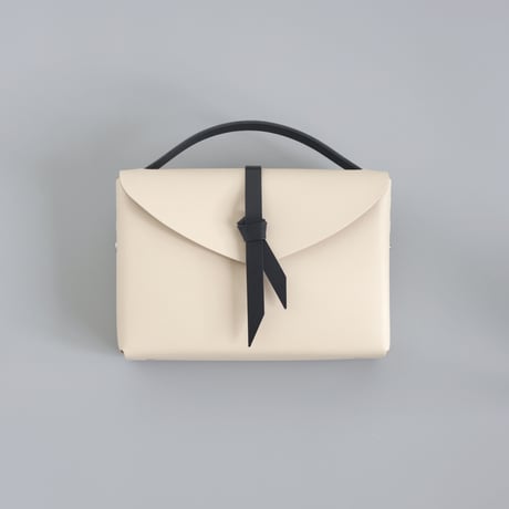 [ ori series]  折り ボックスバッグ スリム＃ベージュｘ 黒  / ori box bag slim  #beige x black