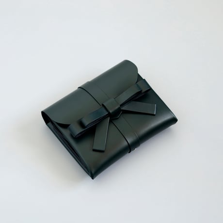 [sou series] リボン ショートウォレット #ダークグリーン / ribbon short wallet #D.green