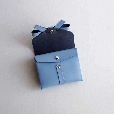 [sou series]  リボン ショートウォレット グレイブルー/ ribbon short wallet #grayblue