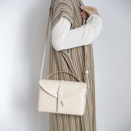 [ ori series]  折り ボックスバッグ スリム＃ベージュ   / ori box bag slim  #beige