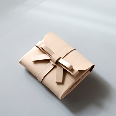 [archive] 皺あり リボン ショートウォレット ベージュ/ ribbon short wallet beige