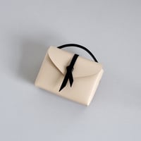 [ ori series]  折りボックスバッグ ミニ ＃ベージュｘ黒  / ori box bag mini  #beige x black