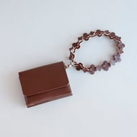 [花冠] フラワー ミニウォレット ブラウン / [flower crown] flower mini wallet #brown