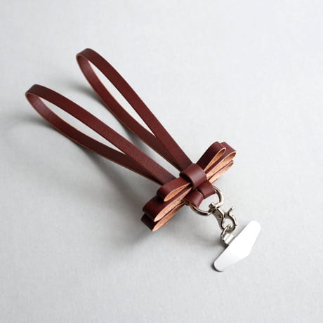 [sou series] リボン ハンドストラップ #レッドブラウン / ribbon hand strap #red brown