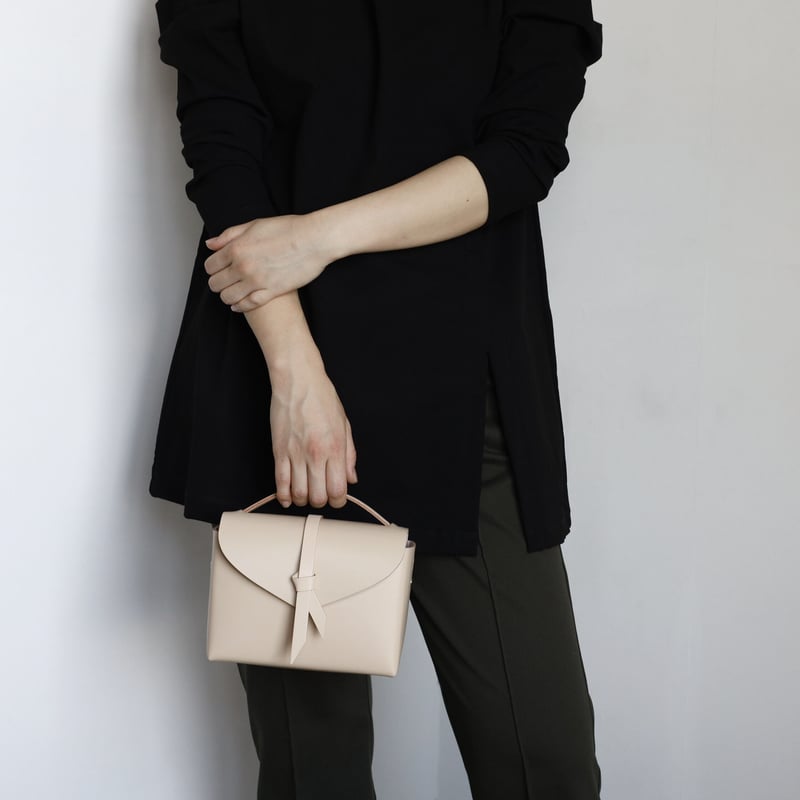 ori series] 折りボックスバッグ ミニ ＃ベージュ / ori box ba