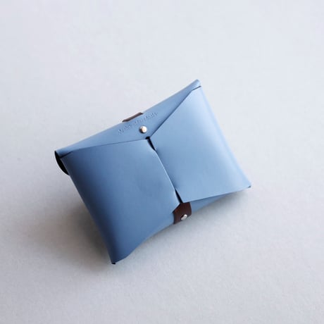 [ sou series] リボンカードケース＃グレイブルーxブラウン / ribbon card case #grayblue x brown