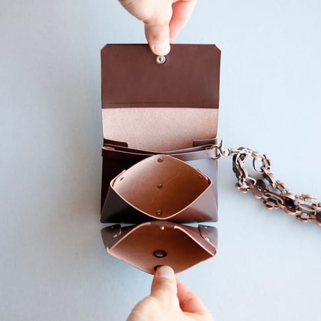 [花冠] フラワー ミニウォレット ブラウン / [flower crown] flower mini wallet #brown