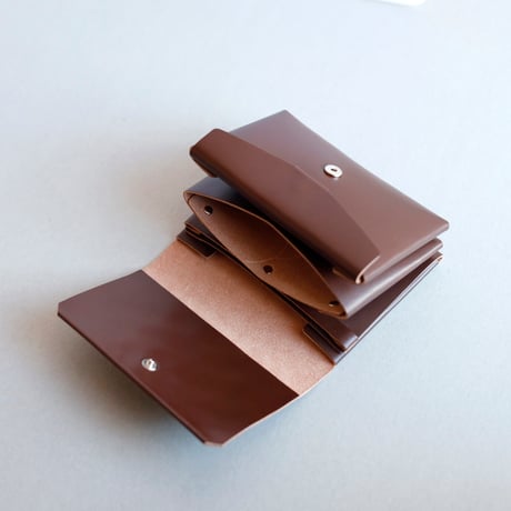 [花圃] フラワー ミニウォレット ブラウン / [flower garden] flower mini wallet #brown