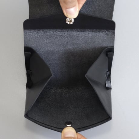[ ori series] 折りショートウォレット＃黒xベージュ / ori short wallet #black x beige