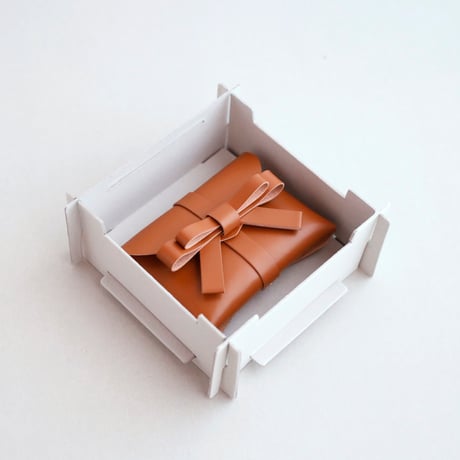 [archive] シワ・スジあり リボンカードケース＃キャメル / ribbon card case #camel