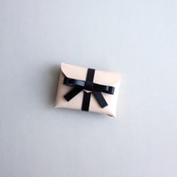 [ sou series] リボンカードケース＃ベージュx黒 / ribbon card case #beige x black