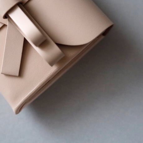 [archive] 皺あり リボン ショートウォレット ベージュ/ ribbon short wallet beige