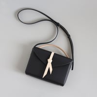 [ ori series]  折り ボックスバッグ スリム＃黒ｘベージュ   / ori box bag slim  #black x beige