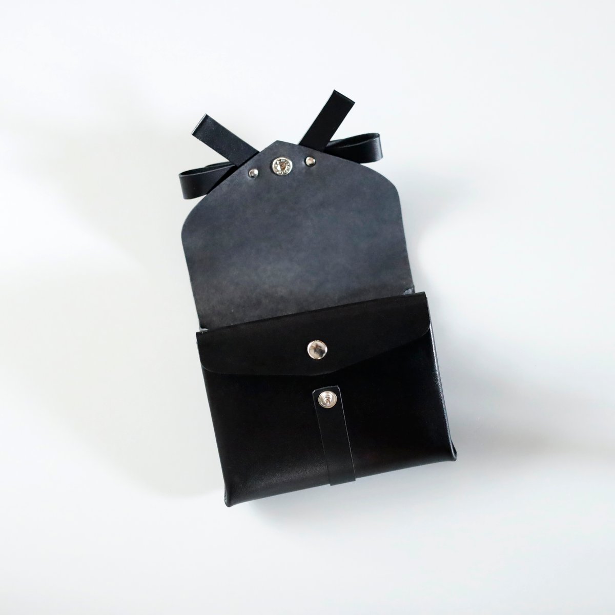 archi build products リボンショートウォレット sou series] リボン ショートウォレット 黒/ ribbon short wall