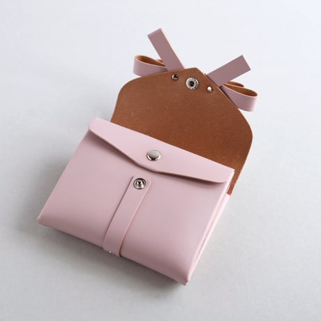 [archive] シワあり リボン ショートウォレット ピンク/ ribbon short wallet pink