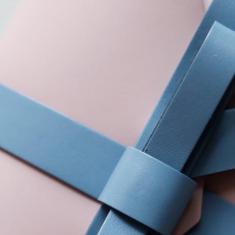 [archive]　シワ・黒点などあり リボン ショートウォレット ピンクxグレイブルー / ribbon short wallet pink x grayblue
