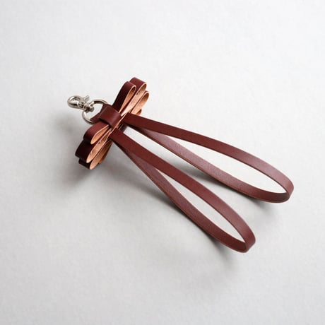 [sou series] リボン ハンドストラップ #レッドブラウン / ribbon hand strap #red brown