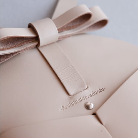 [archive] シワあり リボンカードケース＃ベージュ / ribbon card case #beige