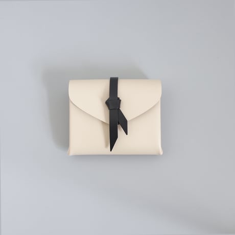 [ ori series] 折りショートウォレット＃ベージュx黒 / ori short wallet #beige x black