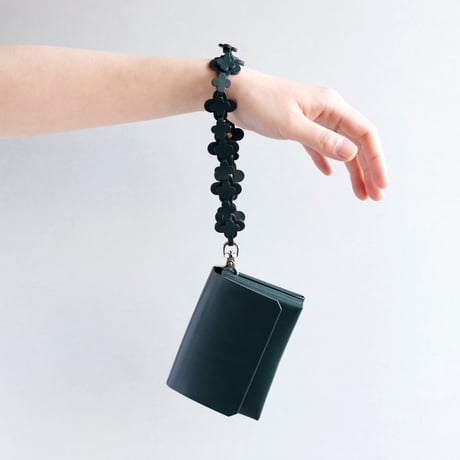 [花冠] フラワー ミニウォレット D.グリーン / [flower crown] flower mini wallet #D.green