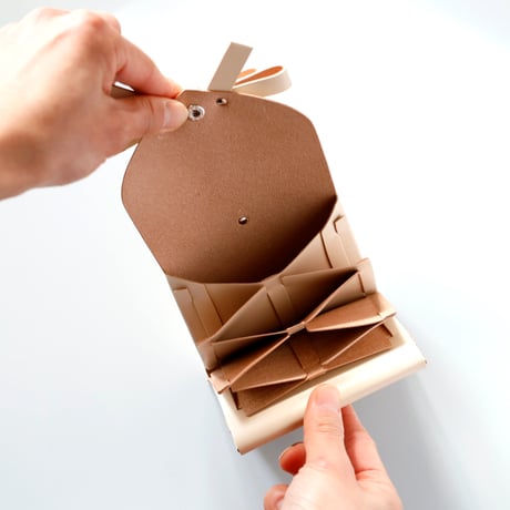 [archive] 皺あり リボン ショートウォレット ベージュ/ ribbon short wallet beige