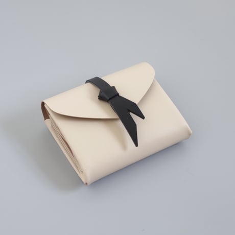 [ ori series] 折りショートウォレット＃ベージュx黒 / ori short wallet #beige x black