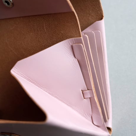 [archive]　シワ・黒点などあり リボン ショートウォレット ピンクxグレイブルー / ribbon short wallet pink x grayblue