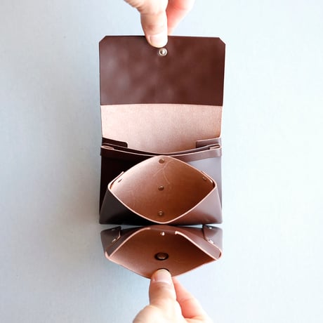 [花圃] フラワー ミニウォレット ブラウン / [flower garden] flower mini wallet #brown