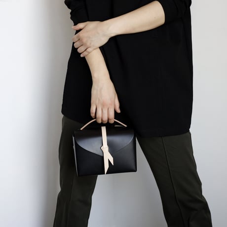 [ ori series]  折りボックスバッグ ミニ ＃黒xベージュ / ori box bag mini  #black x beige