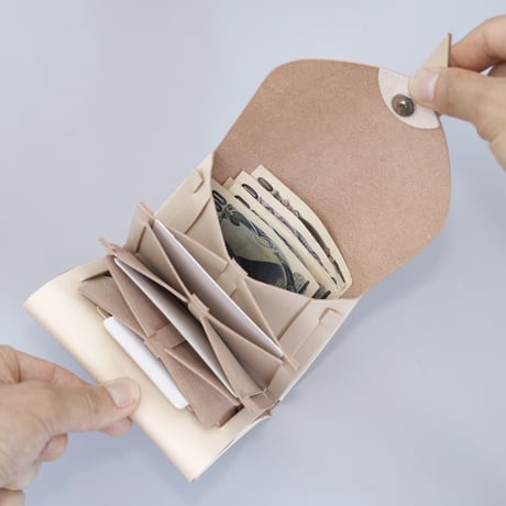 [ ori series] 折りショートウォレット＃ベージュ / ori short wallet  #beige