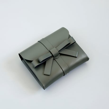 [sou series] リボン ショートウォレット カーキ/ ribbon short wallet khaki