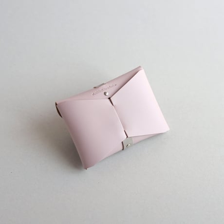 [archive] シワ・黒点あり リボンカードケース＃ピンクxグレージュ / ribbon card case #pink x greige