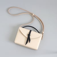 [ ori series]  折り ボックスバッグ スリム＃ベージュｘ 黒  / ori box bag slim  #beige x black