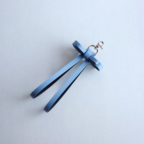[archive] 黒点あり  リボン ハンドストラップ #グレイブルー / ribbon hand strap #grayblue