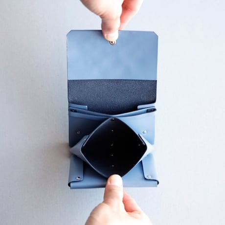 [花圃] フラワー ミニウォレット グレイブルー / [flower garden] flower mini wallet #grayblue