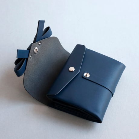 [sou series] リボン ショートウォレット #ネイビー/ ribbon short wallet #navy