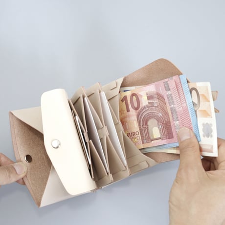 [ ori series] 折りショートウォレット＃ベージュ / ori short wallet  #beige
