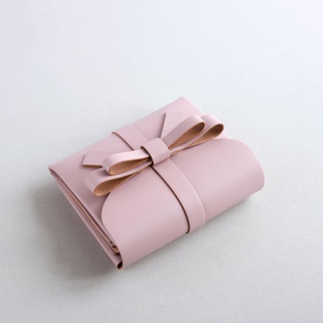 [archive] シワあり リボン ショートウォレット ピンク/ ribbon short wallet pink