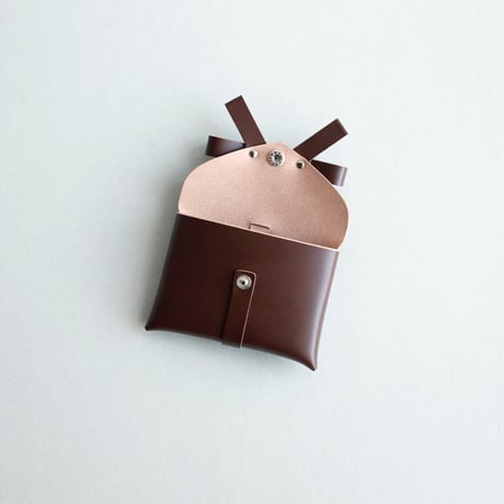 [archive] シワあり リボンカードケース＃ブラウン / ribbon card case #brown