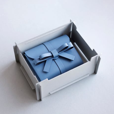 [sou series]  リボン ショートウォレット グレイブルー/ ribbon short wallet #grayblue