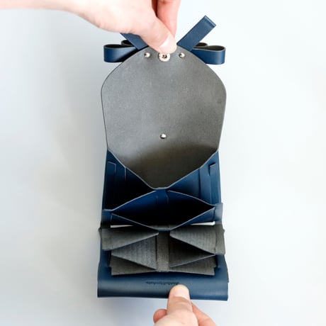 [sou series] リボン ショートウォレット #ネイビー/ ribbon short wallet #navy