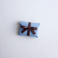 [ sou series] リボンカードケース＃グレイブルーxブラウン / ribbon card case #grayblue x brown