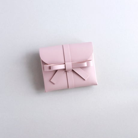 [archive] シワあり リボン ショートウォレット ピンク/ ribbon short wallet pink
