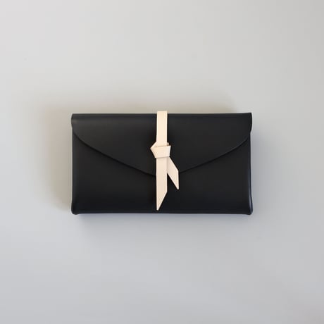 [ ori series] 折りロングウォレット マグ＃黒ｘベージュ / ori long wallet mag #black x beige