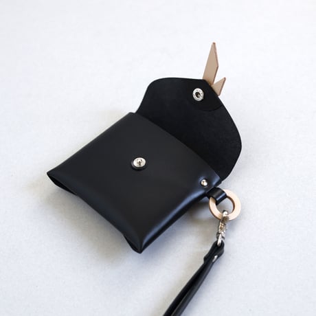 [ ori series] 折り ストラップケース＃黒xベージュ / ori strap case #black x beige