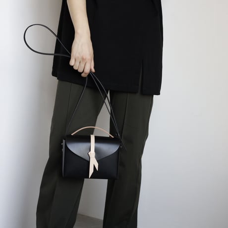 [ ori series]  折りボックスバッグ ミニ ＃黒xベージュ / ori box bag mini  #black x beige