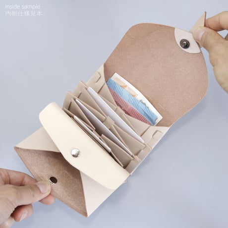 [ ori series] 折りショートウォレット＃ベージュx黒 / ori short wallet #beige x black