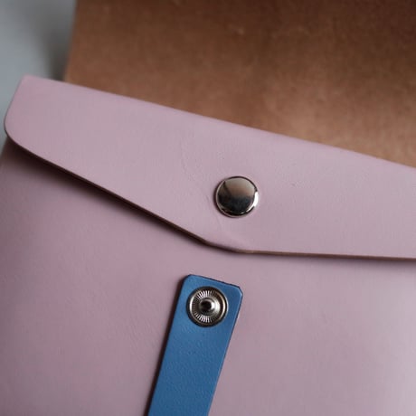 [archive]　シワ・黒点などあり リボン ショートウォレット ピンクxグレイブルー / ribbon short wallet pink x grayblue