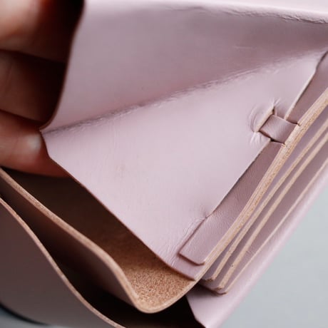 [archive]　シワ・黒点などあり リボン ショートウォレット ピンクxグレイブルー / ribbon short wallet pink x grayblue